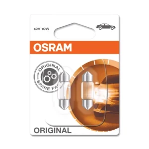 12V-10W, Pinol 10x30mm, OSRAM, 2-Pack Rabatter