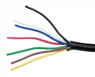 Kabelstam 7 kablar Svart hölje Fri frakt